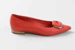 Load image into Gallery viewer, NAPOLEONI red leather pointed flat, made in Italy (37)
