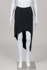 Load image into Gallery viewer, Helmut Lang Black High Low Midi Skirt with Pockets (8)

