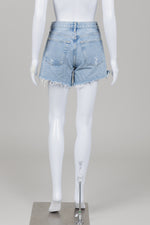 Load image into Gallery viewer, Agolde Blue Denim Frayed Shorts (25)
