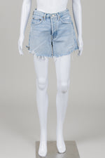 Load image into Gallery viewer, Agolde Blue Denim Frayed Shorts (25)

