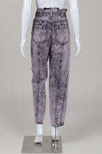 Load image into Gallery viewer, Ulla Johnson Purple Black Acid Wash Jeans with Self Belt (2)

