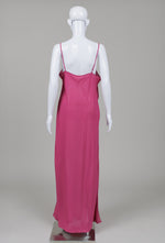 Load image into Gallery viewer, Diane von Furstenberg hot pink maxi slip dress with spaghetti straps and V neck line (M)
