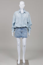 Load image into Gallery viewer, Haikure NWT Tatum Lipari Two Tone Denim Mini Dress in Blue
 (S)
