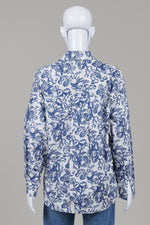 Load image into Gallery viewer, Maje Blue Fruit Print Collared Long sleeve shirt (2) *New with tags $395
