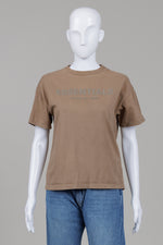Load image into Gallery viewer, Fear of God Essentials Khaki Green Classic T-shirt with rubberized logo relaxed fit (12)

