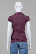 Load image into Gallery viewer, Burberry Brit Mauve T-shirt with Short Puff Sleeve (XS)
