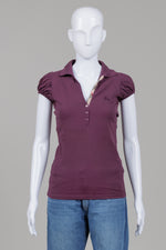 Load image into Gallery viewer, Burberry Brit Mauve T-shirt with Short Puff Sleeve (XS)
