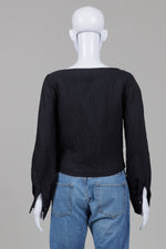 Load image into Gallery viewer, Scotch &amp; Soda Black Crinkle Fabric Pullover long sleeve top (XS)
