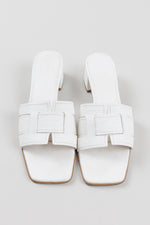 Load image into Gallery viewer, Kennel Schmenger white leather block heel mules (41)

