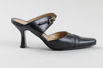 Load image into Gallery viewer, Roberto Vianni black ankle strap mules with dainty buckle (5.5)
