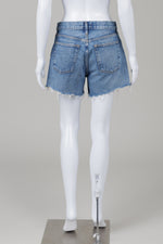 Load image into Gallery viewer, Agolde Blue Denim Shorts with frayed bottom (27)
