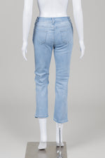 Load image into Gallery viewer, A la sha Gummi light blue denim wash jeans with embroidery (S)
