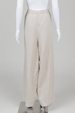 Load image into Gallery viewer, Eileen Fisher wide leg sand colour linen pants with elasticized waist (2X)
