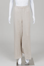 Load image into Gallery viewer, Eileen Fisher wide leg sand colour linen pants with elasticized waist (2X)

