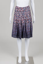 Load image into Gallery viewer, Armand Ventilo Navy vibrant print pleated midi skirt (36)
