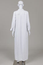 Load image into Gallery viewer, L'Agence White Maxi Shirt Dress with 3/4 sleeves and side slit (S)
