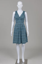 Load image into Gallery viewer, Smoking Lily Blue Printed dress with smocked back waist (M)

