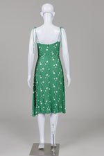 Load image into Gallery viewer, Reformation spaghetti strap green A-line dress (4)
