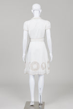 Load image into Gallery viewer, BCBG Max Azria Off White lined Dress with Embroidered detail (XS)
