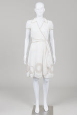 Load image into Gallery viewer, BCBG Max Azria Off White lined Dress with Embroidered detail (XS)
