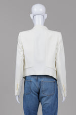Load image into Gallery viewer, BCBG Max Azria Off White bolero style layered jacket (S)

