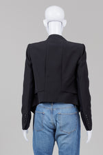 Load image into Gallery viewer, BCBG Max Azria Black bolero style layered jacket (XS) *new with labels $310
