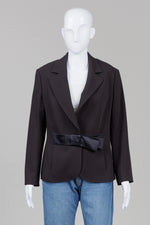 Load image into Gallery viewer, Boss Black Blazer with satin tie front feature
