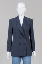 Load image into Gallery viewer, Giorgio Armani Vintage Navy Blue Double Breasted Blazer (6)
