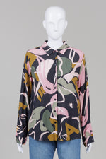 Load image into Gallery viewer, Carre Noir geometrical print blouse (M)
