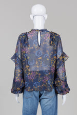 Load image into Gallery viewer, Ted Baker Pop over blouse with ruffle sleeves and front (2)
