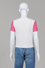 Load image into Gallery viewer, Max Mara Shine Pink Popover top with white back and embellished front
