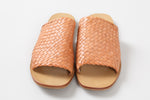 Load image into Gallery viewer, ST. AGNI khaki brown basket weave leather slip-on sandal (39)

