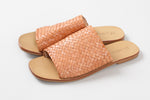 Load image into Gallery viewer, ST. AGNI khaki brown basket weave leather slip-on sandal (39)
