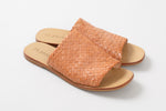 Load image into Gallery viewer, ST. AGNI khaki brown basket weave leather slip-on sandal (39)
