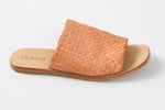 Load image into Gallery viewer, ST. AGNI khaki brown basket weave leather slip-on sandal (39)
