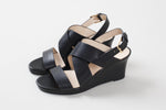 Load image into Gallery viewer, COLE HAAN black leather wedge sandal, new condition (7)
