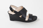 Load image into Gallery viewer, COLE HAAN black leather wedge sandal, new condition (7)
