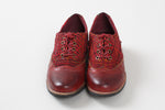 Load image into Gallery viewer, SPRING STEP L’Artiste plum red leather loafer w/ plaid pattern (36)
