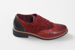 Load image into Gallery viewer, SPRING STEP L’Artiste plum red leather loafer w/ plaid pattern (36)
