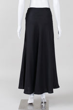 Load image into Gallery viewer, Maiwa Black Semi-circle Linen Full Length Skirt with zipper (M)
