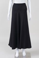 Load image into Gallery viewer, Maiwa Black Semi-circle Linen Full Length Skirt with zipper (M)
