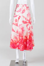 Load image into Gallery viewer, Peter Pilotto Pink and White Floral Print Semi-circle Hi-Lo Skirt with zipper (8)
