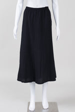 Load image into Gallery viewer, Fridaze Black Linen flared linen skirt with elasticized waist (M)
