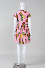 Load image into Gallery viewer, Dolce &amp; Gabbana Pineapple Print Pink Cap sleeve Shirt Dress *New with tags (small M)
