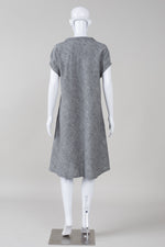 Load image into Gallery viewer, Uchuu Grey Bias cut cap sleeve dress (3)
