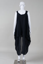 Load image into Gallery viewer, Complexgeometries Black hi-lo layered sleeveless dress (one size)
