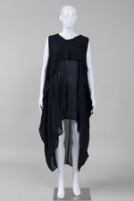 Load image into Gallery viewer, Complexgeometries Black hi-lo layered sleeveless dress (one size)

