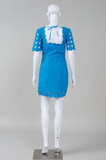 Load image into Gallery viewer, Anthropologie turquoise fitted dress with cut detail (4)
