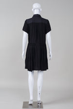 Load image into Gallery viewer, Comptoir Des Cotonniers Black short sleeve dress with tux detail on skirt (S)
