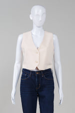 Load image into Gallery viewer, 7 for All Mankind Crème Button Vest (M)
